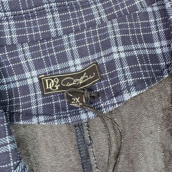 DG2 Jacket Womens 2X Blue Plaid Pattern Long-Sleeve Notch Lapel Blazer Preppy - Picture 3 of 9